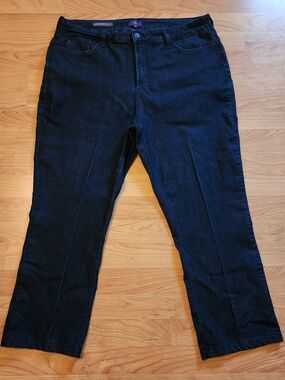 NYDJ Marilyn Straight Jeans Size 18 Dark Wash Lift Tuck Technology Stretch Denim